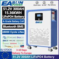 EASUN POWER 51.2V 300Ah LiFePO4 Baterija 15KWh 48V Ličio Baterija 6000+ Ciklų CAN RS485 Su Bluetooth BMS Saulės Keitikliui ES Sandėlis Be Mokesčių