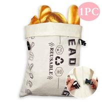 Reusable Beeswax Bread Bag Washable Sourdough Bread Storage Bag Freezer Safe Antibacterial Food Storage Bag Artisan Bread white