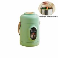 Folding Handle Small Travel Rice Cooker US Plug Heated Lunch Box  Winter With Steamer Rack žalia