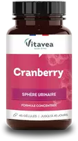 VITAVEA Cranberry 37,5 mg PAC šlapinimosi patogumui, 45 augalinės kilmės kapsulės