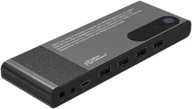 Microconnect HDMI ir USB-C KVM jungiklis, 2 prievadų, 4K Ultra HD