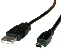 ROLINE USB 2.0 kabelis, A tipas - 5 kontaktų Mini 1.8 m, 1.8 m, USB A, Mini-USB B, USB 2.0, Vyriškas/Vyriškas, Juodas