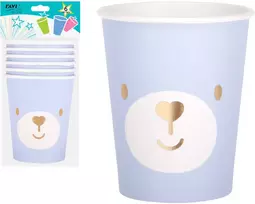 LGP Mėlyna Bear popieriniai puodeliai, 270 ml / 6 vnt., 13 x 7.5 x 23, 32120, RAVI Decor