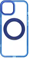 Oem dėklas iPhone 14 su rėmeliu, apskritu stovu, suderinamas su MagSafe, tamsiai mėlynas