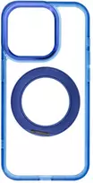 Oem dėklas iPhone 15 Pro su rėmeliu, apskritu stovu, suderinamas su MagSafe, tamsiai mėlynas