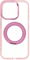 Oem dėklas iPhone 15 Pro su rėmeliu, žiediniu stovu, suderinamas su MagSafe, rožinis