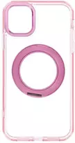 Oem dėklas iPhone 11 su apvaliu rėmeliu ir stove, suderinamas su MagSafe, rožinis