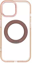 Oem dėklas iPhone 15 su rėmeliu, apskritu stovu, suderinamas su MagSafe, auksinis