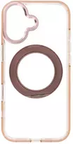 Oem dėklas iPhone 17 su rėmeliu, apskritu stovu, suderinamas su MagSafe, auksinis