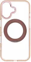 Oem dėklas iPhone 16 su rėmeliu, apskritu stovu, suderinamas su MagSafe, auksinis