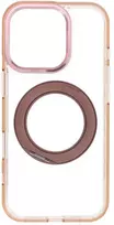 Dėklas Oem Case for iPhone 16 PRO Frame Circle Stand compatible with MagSafe auksinis
