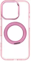 Oem dėklas iPhone 16 PRO su rėmeliu, apskritu stovu, suderinamas su MagSafe, rožinis