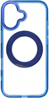 Oem dėklas iPhone 17 su rėmeliu, apskritu stovu, suderinamas su MagSafe, tamsiai mėlynas