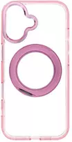 Oem dėklas iPhone 17 su rėmeliu, apvaliu stovu, suderinamas su MagSafe, rožinis