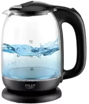 Adler AD 1311 juodas Elektrinis virdulys stiklinis 1,7 l, 2200 w, pašvietimas led, obrotowa podstawa 360°, automatyczne wyłączanie