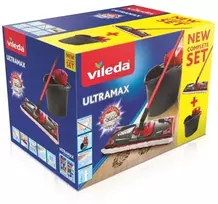 Vileda Ultramax plokščias šluostės laikiklis su virtuvės rinkiniu | 1 pora universalių pirštinių + 1 Actifibre Pro virtuvinė šluostė