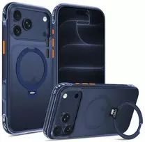 Dėklas Tech-Protect MAGAIR STAND MagSafe CC iPhone 17 PRO / 18 PRO matinis tamsiai mėlynas