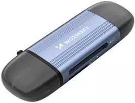 Wozinsky WCR-5G Memory Card Reader for SD and Micro SD USB-A 3.0 / USB-C 3.0 Aluminum - Gray