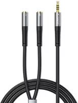 Orico AX2 garso adapteris mini jack 3.5 mm ausinių ir mikrofono skirstytuvas 0.5 m - juodas