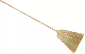 Natūralių sorgų šiaudų šluota su mediniu kotu, 140 × 30 × 15 cm, 81898, RAVI