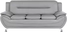 Beliani Trivietė sofa LEIRA, pilka, iš ekologiškos odos