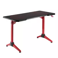 LogiLink Gaming stalas, 120x60 cm, grūdinto stiklo paviršius su RGB apšvietimu, raudonas rėmas