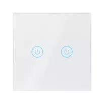 LogiLink WiFi Smart EU šviesos jungiklis, 2-jų mygtukų, Tuya suderinamas, baltas