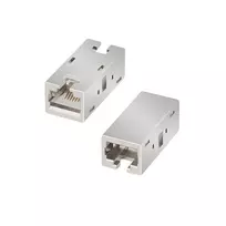LogiLink Cat.6A ekranuotas RJ45 tiesinis sujungimo adapteris, metalinis korpusas, pramoninės klasės