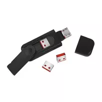 LogiLink AU0054 USB-A prievado blokatorius su 1 raktu ir 4 spynomis, kelioninė versija, juoda