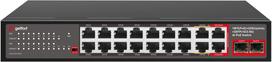 Getfort GF-120G-16P-240 PoE tinklo komutatorius, 16 x 10/100 PoE + 2 x GE + 2 x SFP, 240 W