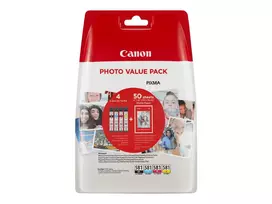 Canon CLI-581 C/M/Y/BK rašalo kasetės Photo Value Pack (4 vnt.) su nuotraukų popieriumi