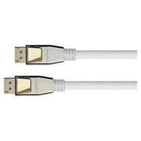Good Connections Python DP20-PY010W DisplayPort 2.0 laidas, 54Gbit/s, UHBR 13.5, su nailoniniu apipynimu, baltos spalvos, 1 m