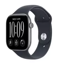 Išmanusis laikrodis Apple Watch Series 12 GPS 46 mm – kosminės pilkos spalvos aliuminio korpusas, tamsiai mėlynas Sport dirželis M/L