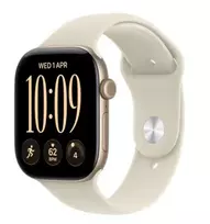 Apple Watch Series 12 GPS + Cellular išmanusis laikrodis, 42 mm, šviesiai auksinis aliuminio korpusas, smėlio spalvos sportinė apyrankė S/M