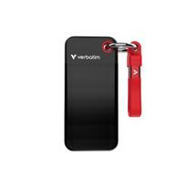 Verbatim Pocket 32434 nešiojamasis SSD, 128GB, USB 3.2 Type-C, juoda/raudona
