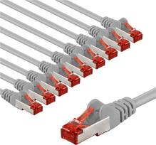 Goobay 66655 CAT 6 jungiamasis kabelis, S/FTP, 2 m, pilkas (10 vnt.)