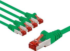 Goobay 66660 CAT 6 tinklo jungiamasis laidas, S/FTP (PiMF), 3 m, žalias, vario laidininkas (CU), 5 vnt. rinkinys