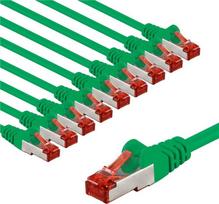 Goobay 67507 CAT 6 tinklo jungiamasis laidas, S/FTP (PiMF), 1 m, žalias, vario laidininkas (CU), 10 vnt. rinkinys