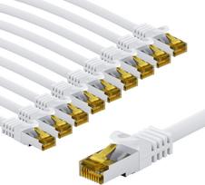 Goobay 69451 RJ45 jungiamasis kabelis CAT 6A S/FTP (PiMF) su CAT 7 kabeliu, 5 m, baltas (10 vnt.)