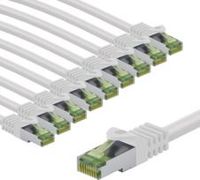 Goobay 69789 CAT 8.1 Ethernet laidas su GHMT sertifikatu, S/FTP (PiMF), 5 m, baltas (10 vnt.)