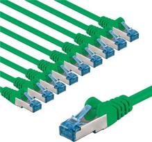 Goobay CAT 6A komutacinis kabelis, S/FTP (PiMF), 2 m, žalias, vario laidininkas (CU), 10 vnt.