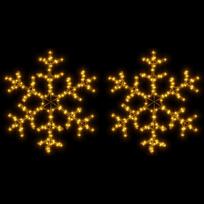 vidaXL Kalėdinės dekoracijos snaigės su LED, 2vnt., 59x59cm