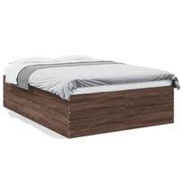 vidaXL Grindų lovos rėmas Ruda ąžuolo 120 x 200 cm Engineered wood