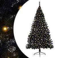 vidaXL Dirbtinis prieššventinis eglutė su šviesomis Juoda 240 cm PVC