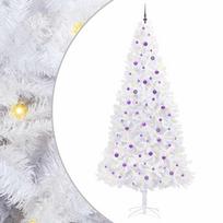 vidaXL Dirbtinė Kalėdų eglutė su 300 LED Balta 300 cm PVC ir Plienas