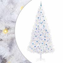vidaXL Dirbtinė Kalėdų eglutė su 300 LED Balta 300 cm PVC ir Plienas