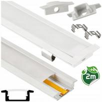 Įleidžiamas Led profilis Slim Anoduotas Led juostai, tvirtas rinkinys 2m