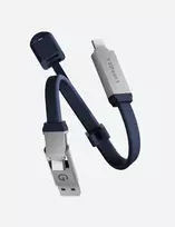 ENERGEA Sheath Key 2-in-1 USB-C į USB-C/USB-A laidas 15 cm mėlynas 60W 480Mbps