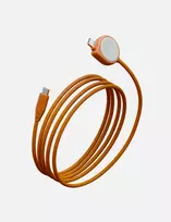 ENERGEA Flow Duo Watch 2-in-1 USB-C to USB-C + Apple Watch Charger 480Mbps 60W 1.5m Orange