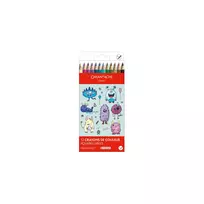 Caran d'Ache Swisscolor Kawaii Monsters akvareliniai spalvoti pieštukai, rinkinys iš 12, šešiakampiai kedro medienos 1285.801
